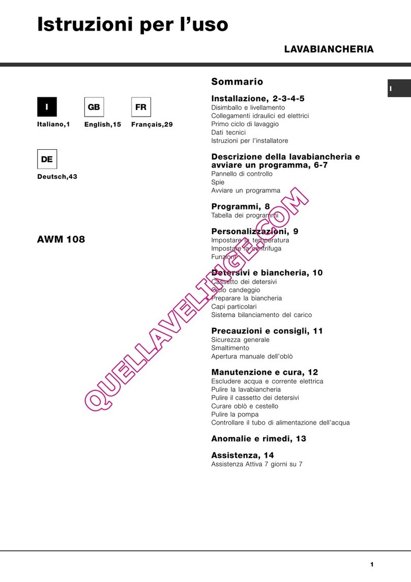 Hotpoint Ariston AWM 108 User manual