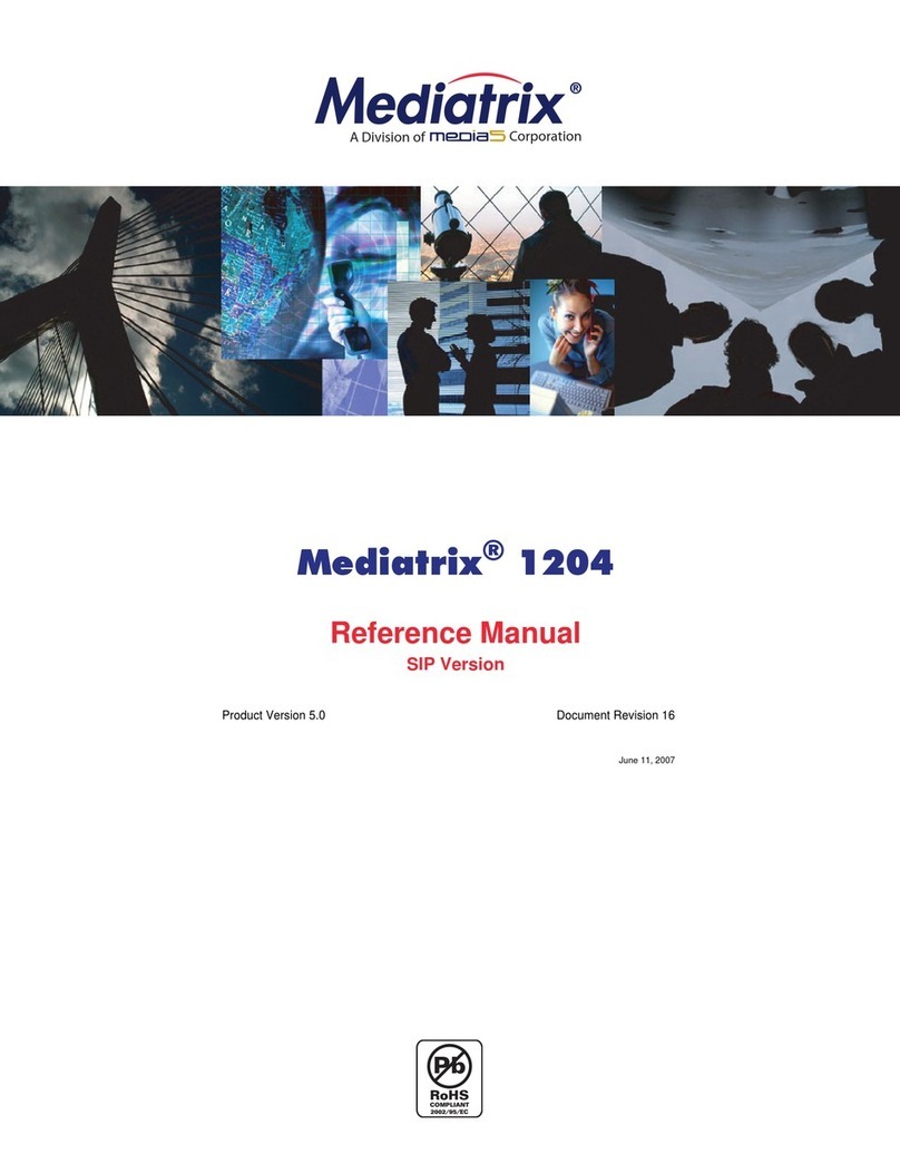 Medias Mediatrix 1204 Reference manual