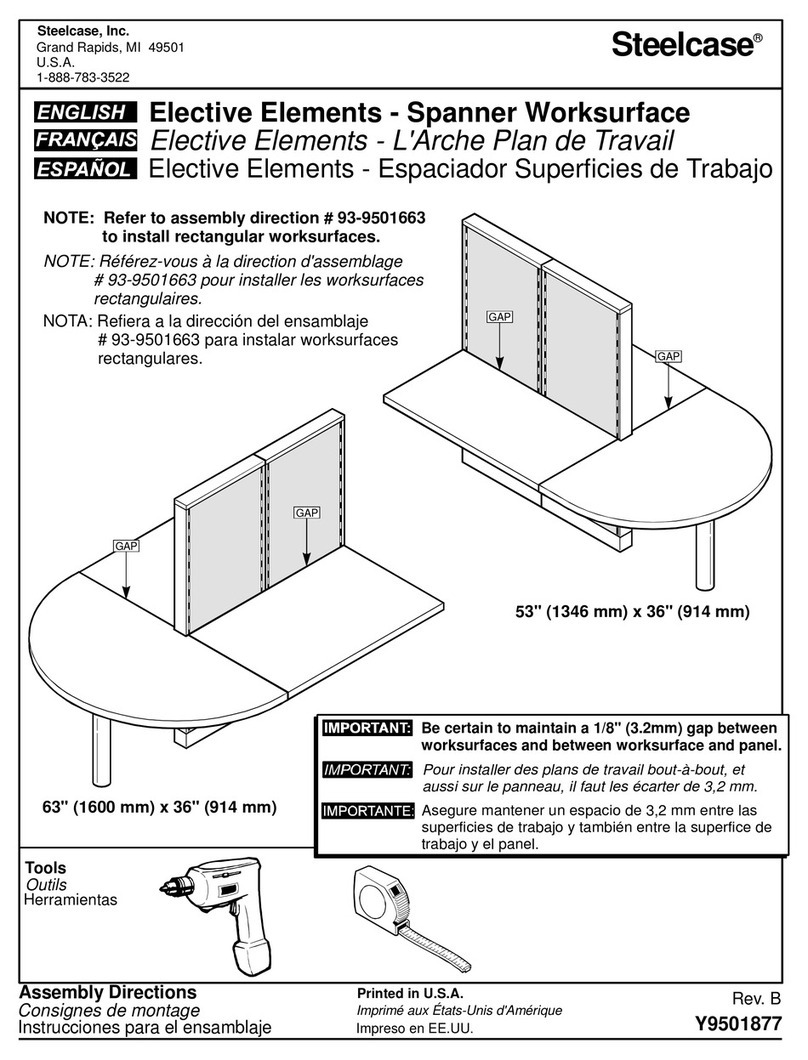 Steelcase Elective Elements Spanner Worksurface quick start guide