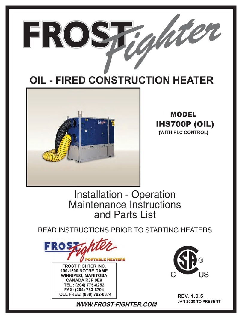 Frost Fighter IHS700P LP Installation - Operation/Maintenance Instructions and Parts List