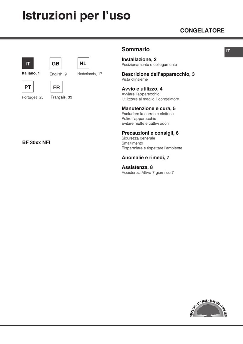 Whirlpool BF 30 NFI Series operating instructions