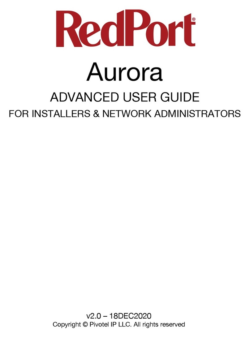 Pivotel RedPort Aurora ADVANCED USER GUIDE FOR INSTALLERS & NETWORK ADMINISTRATORS
