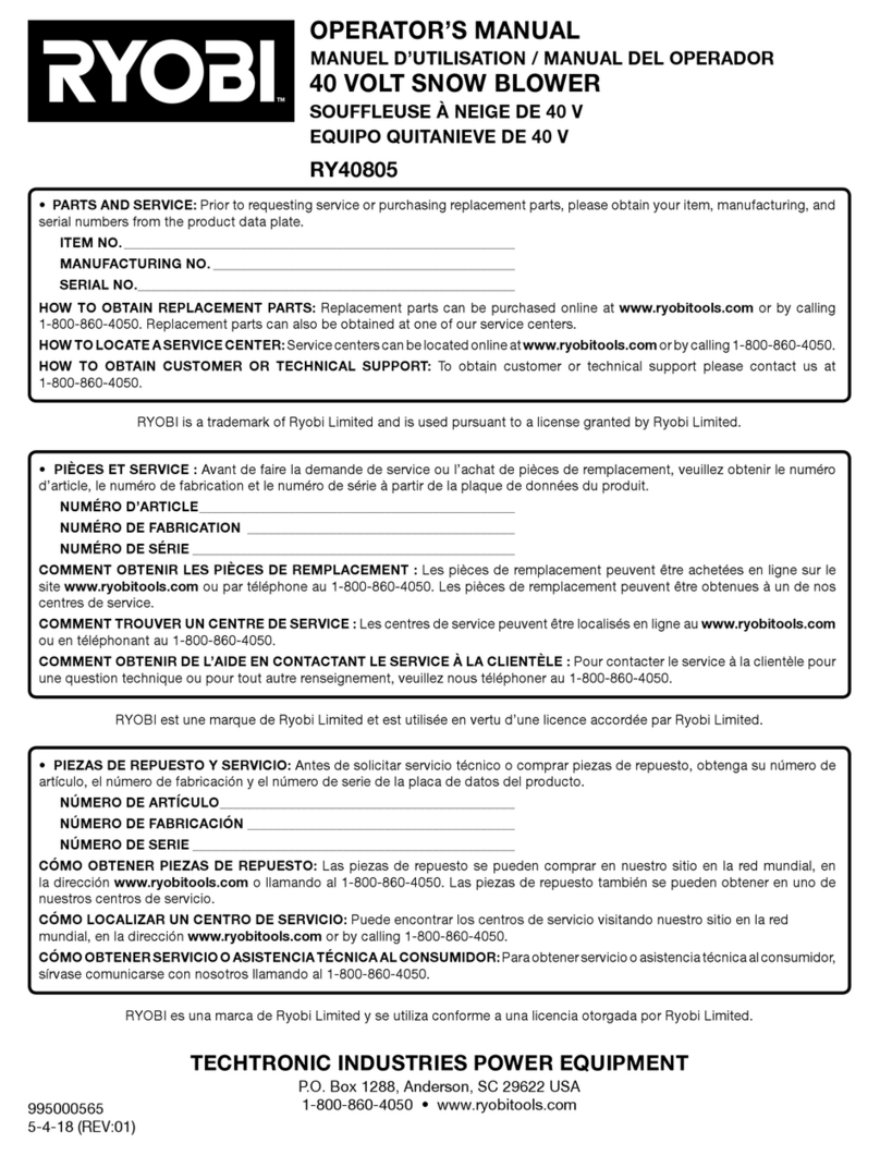 Ryobi RY40805 User manual