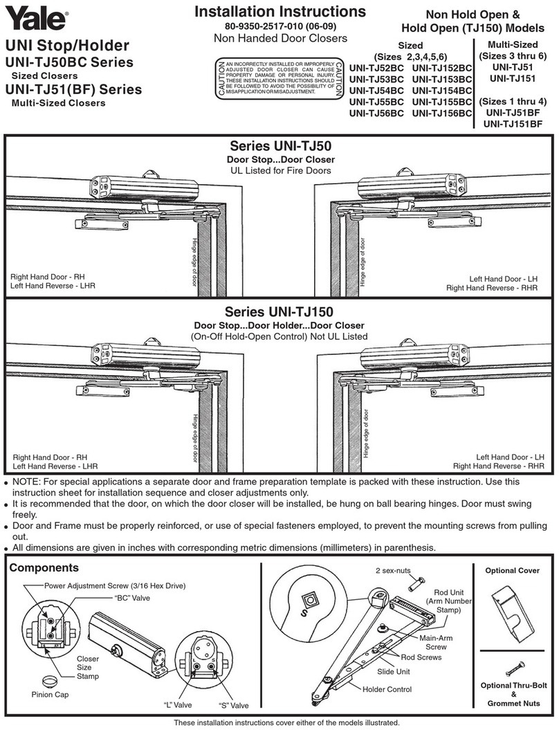 Yale UNI-TJ50BC Series User manual