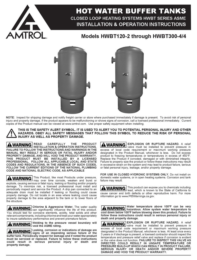 Amtrol HWBT Series Installation & operation instructions