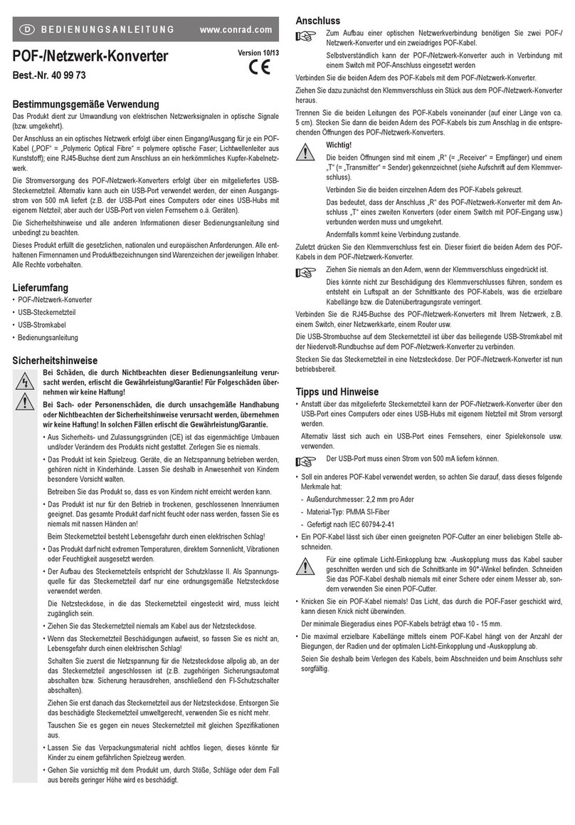 Conrad 40 99 73 operating instructions