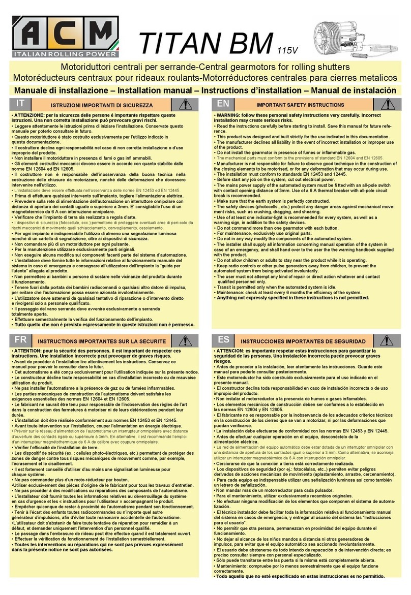 ACM TITAN 200 BME 115V User manual
