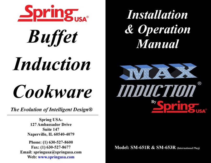 Spring USA MAX INDUCTION SM-651R Installation and operation manual