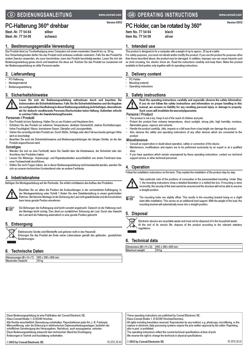Conrad Electronic 77 54 64 operating instructions