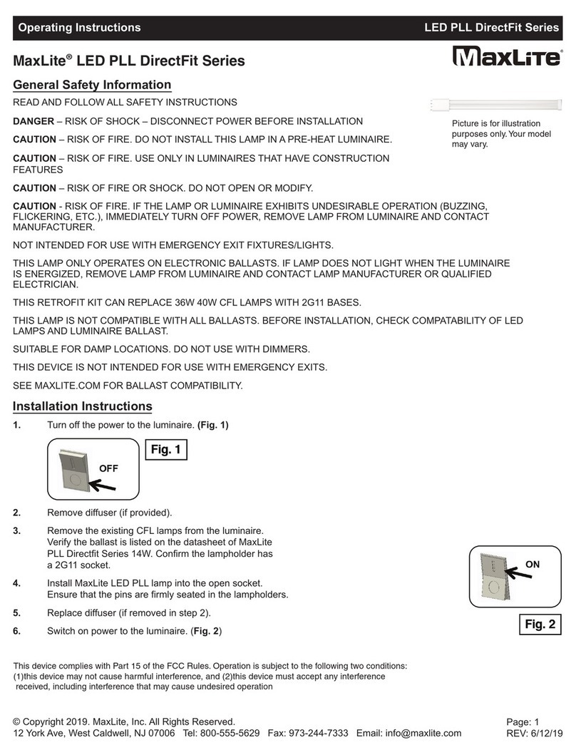 MaxLite LED PLL DirectFit Series User manual