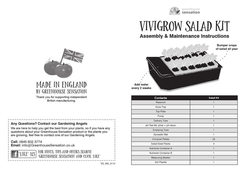 greenhouse sensation Vivigrow salad kit Assembly & Maintenance Instructions greenhouse sensation Vivigrow salad kit Assembly & Maintenance Instructions