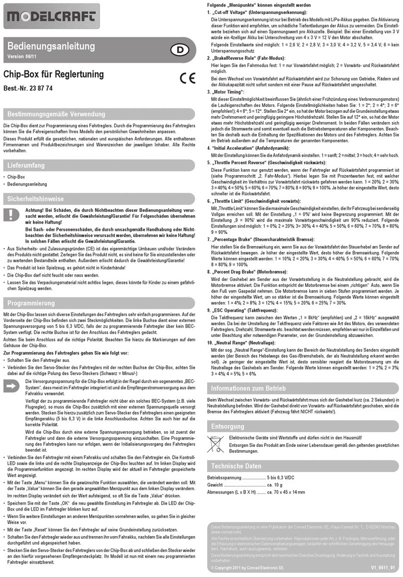 ModelCraft 23 87 74 User manual