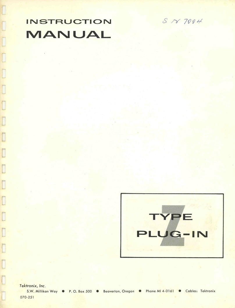 Tektronix TYPE Z PLIG-IN User manual