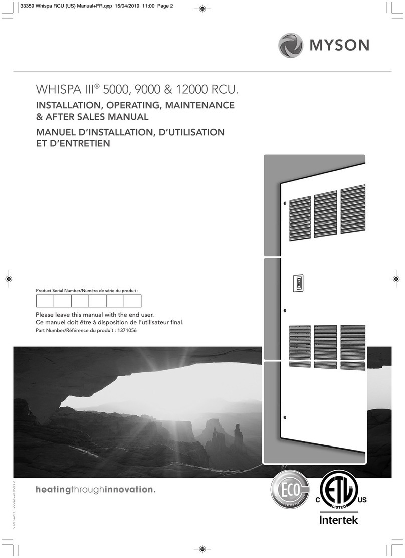 Myson WHISPA III 5000 User manual