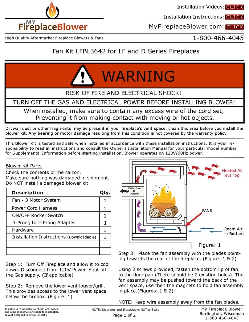 My Fireplace Blower FBL3642 Fan Kit User manual