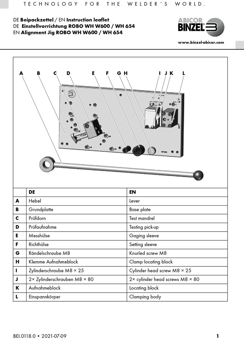 Abicor Binzel ROBO WH W600 Instruction leaflet Abicor Binzel ROBO WH W600 Instruction leaflet