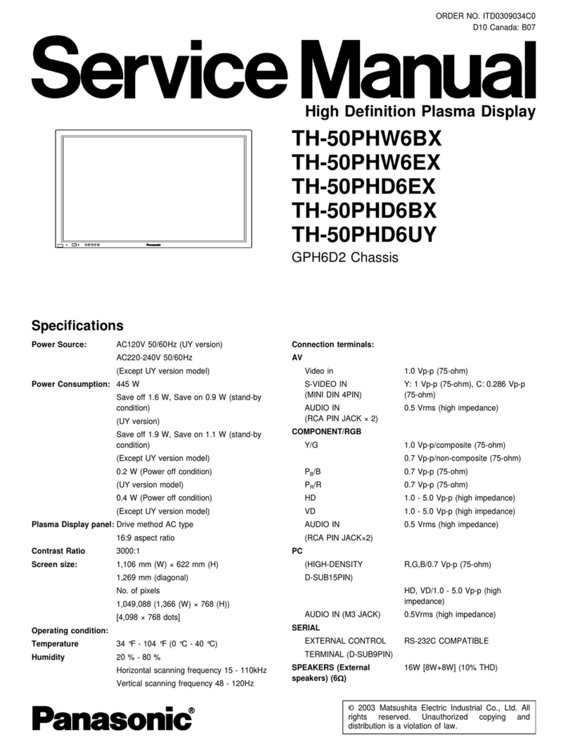 Panasonic TH-50PHW6BX User manual