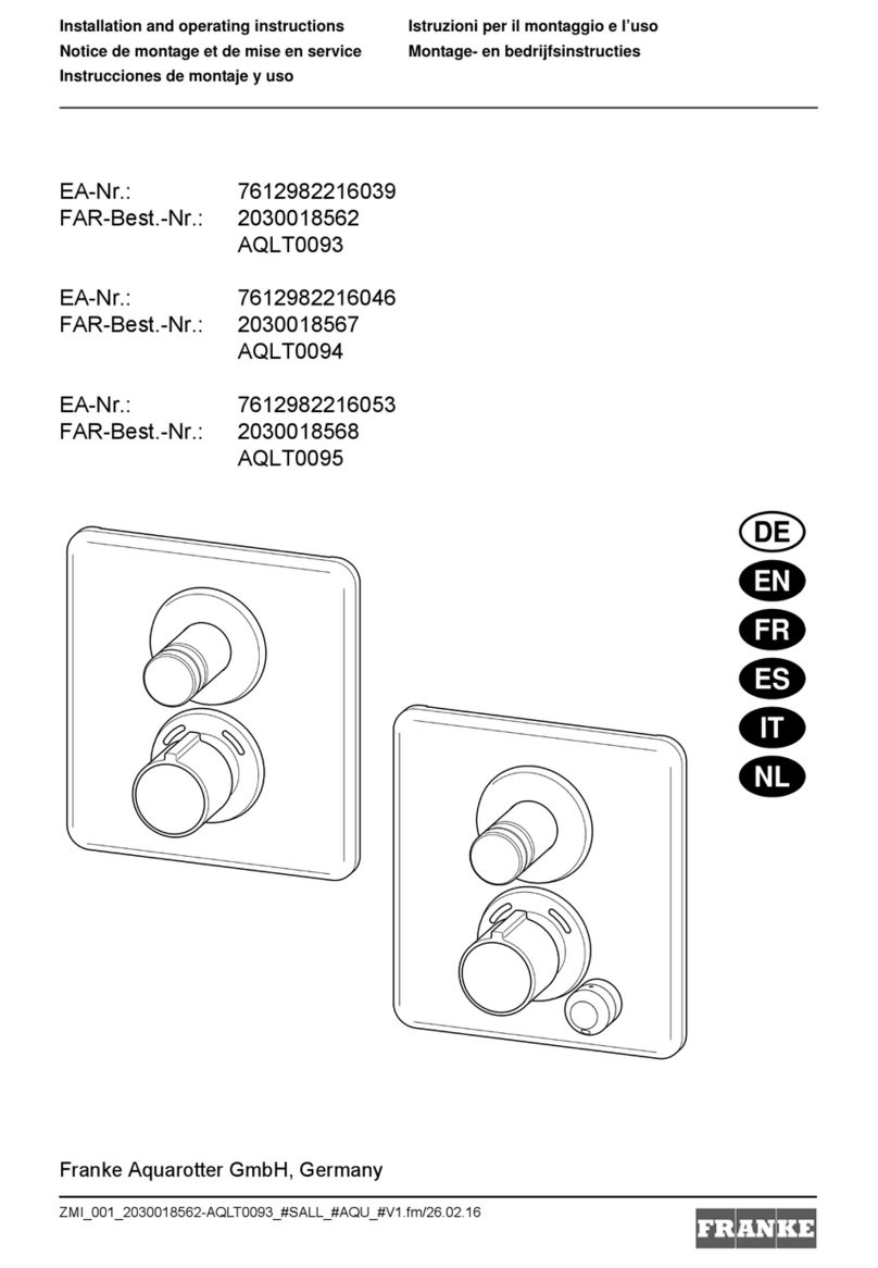 Franke AQLT0093 Installation and operating instructions