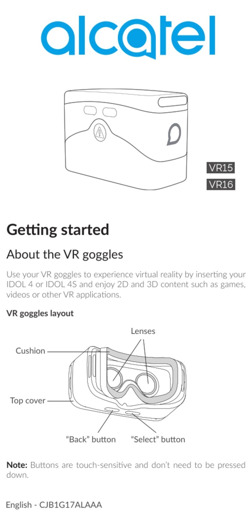 Alcatel VR15 Getting started