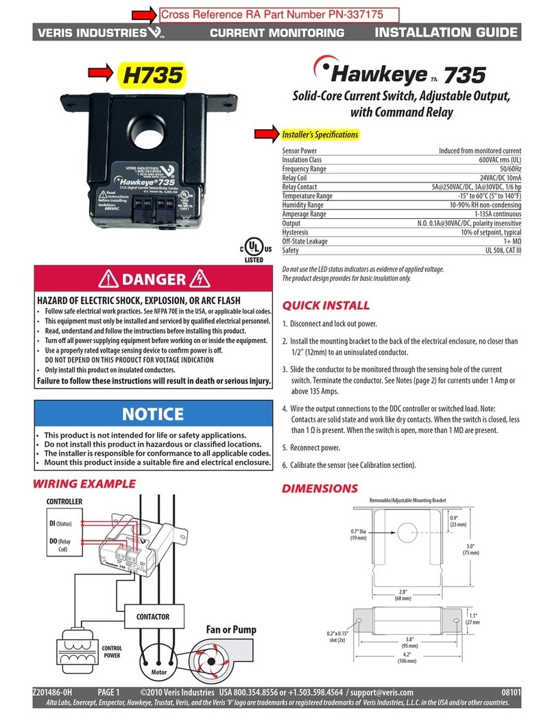 Veris Industries Hawkeye 735 installation guide