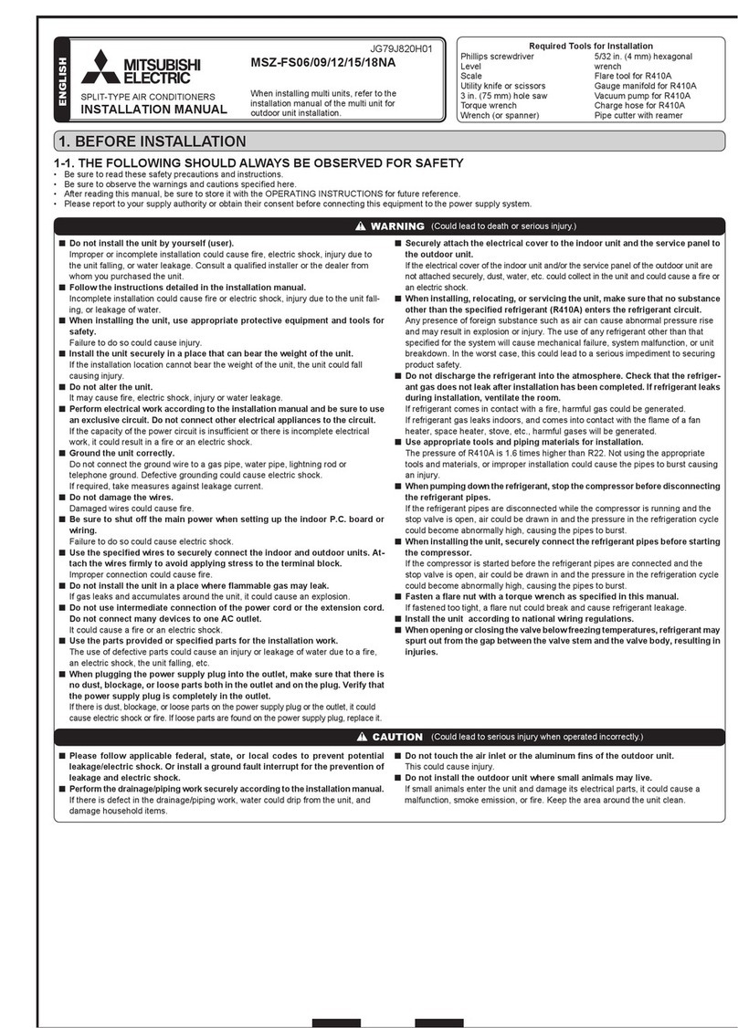 Mitsubishi Electric MSZ-FS06NA User manual