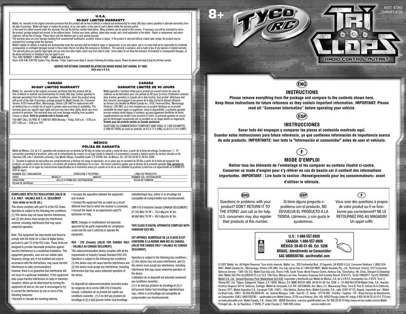 Tyco R/C Tri ClopS User manual Tyco R/C Tri ClopS User manual