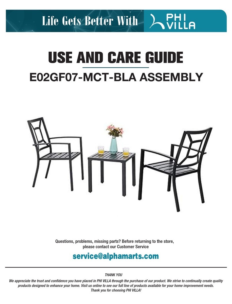 PHI VILLA E02GF07-MCT-BLA Use and care guide