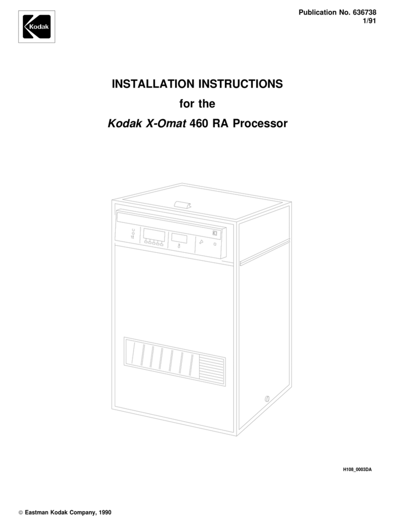 Kodak X-Omat 460 RA Processor installation instructions