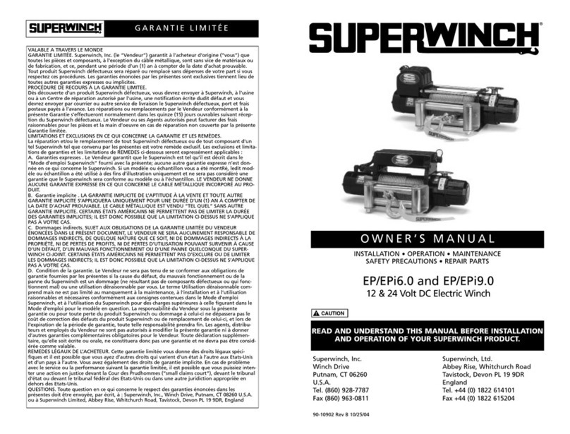 Superwinch EP/EPi6.0 User manual Superwinch EP/EPi6.0 User manual