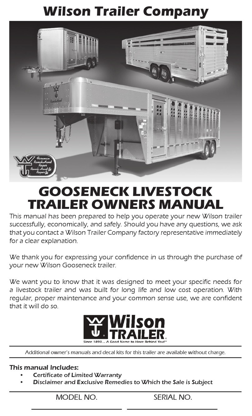 Wilson Trailer GOOSENECK LIVESTOCK owner's manual