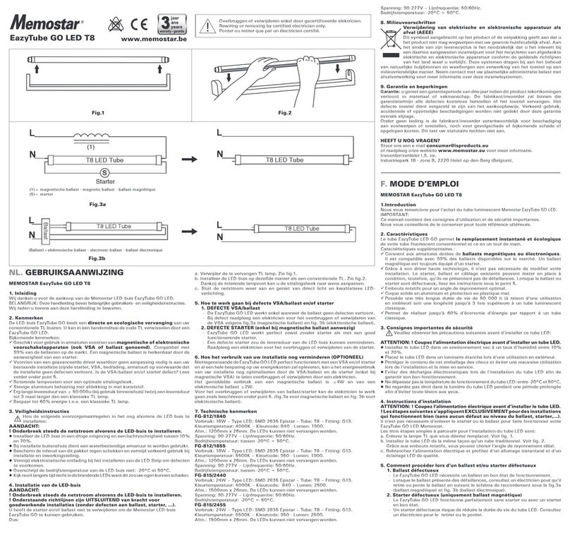 Memostar EazyTube GO LED T8 User manual