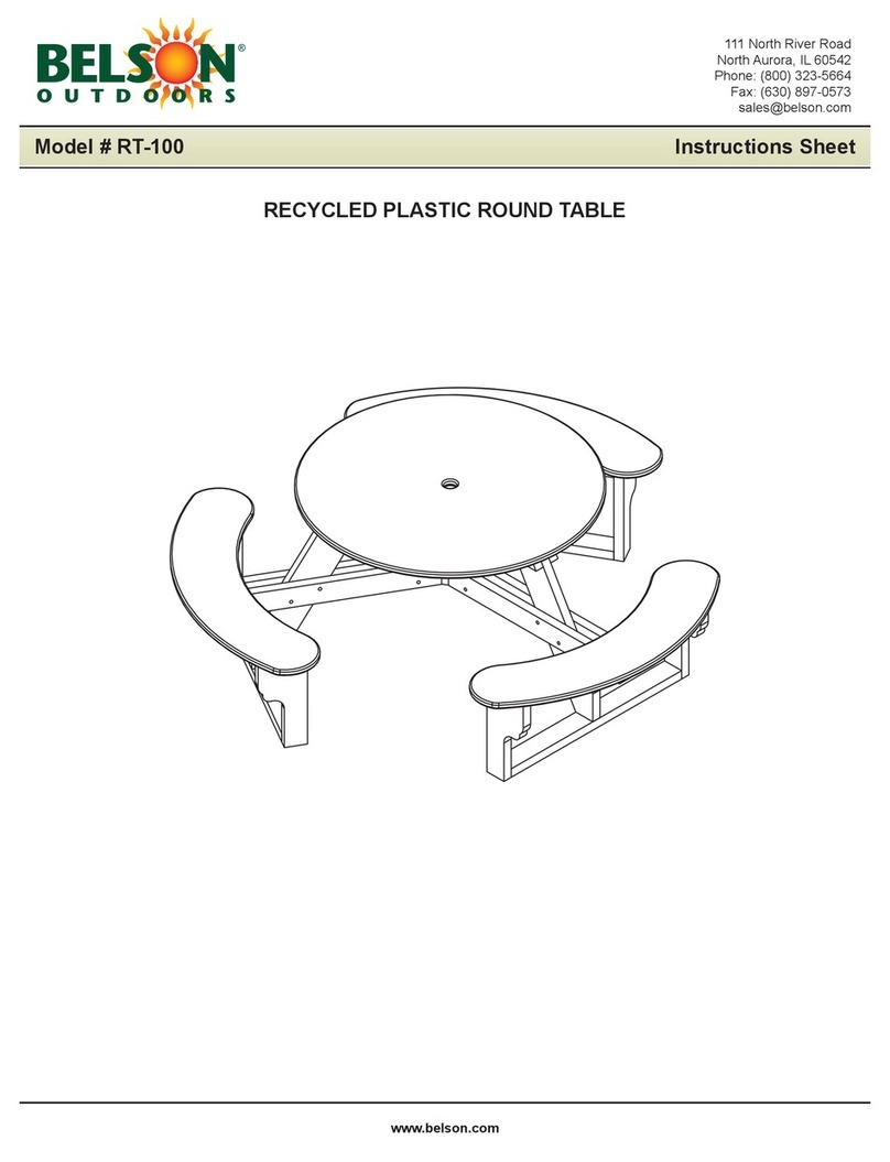 Belson Outdoors RECYCLED PLASTIC ROUND TABLE RT-100 instruction sheet