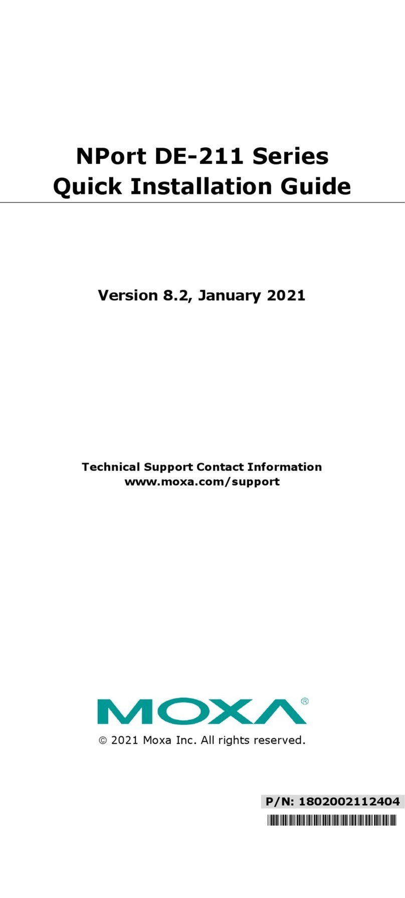 Moxa Technologies NPort Express DE-211 Quick installation guide