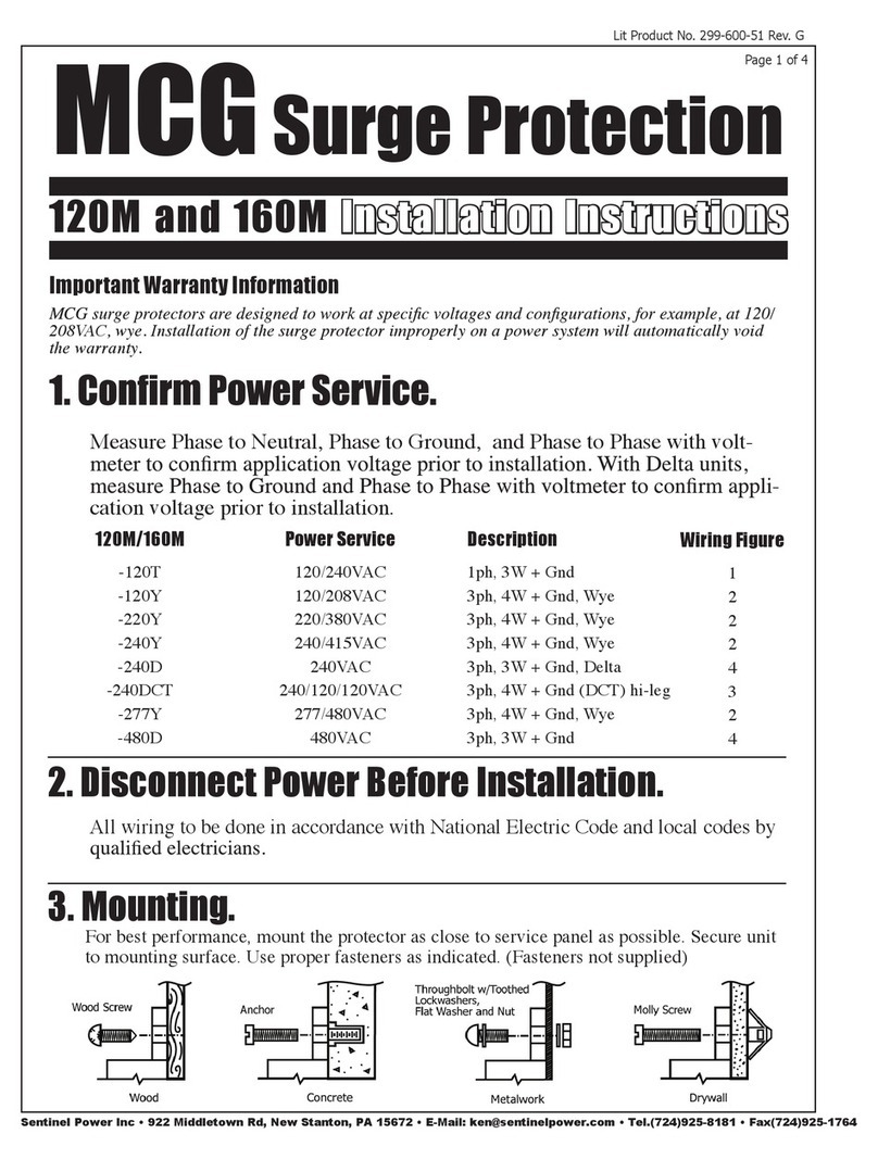 Sentinel MCG 120M installation instructions