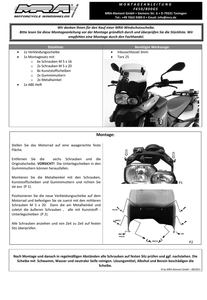 MRA F650GS quick start guide