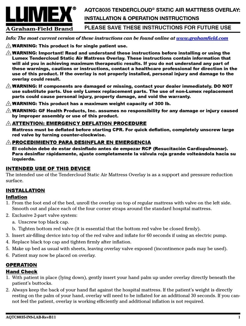 Graham Field LUMEX TENDERCLOUD AQTC8035 Installation & operation instructions Graham Field LUMEX TENDERCLOUD AQTC8035 Installation & operation instructions