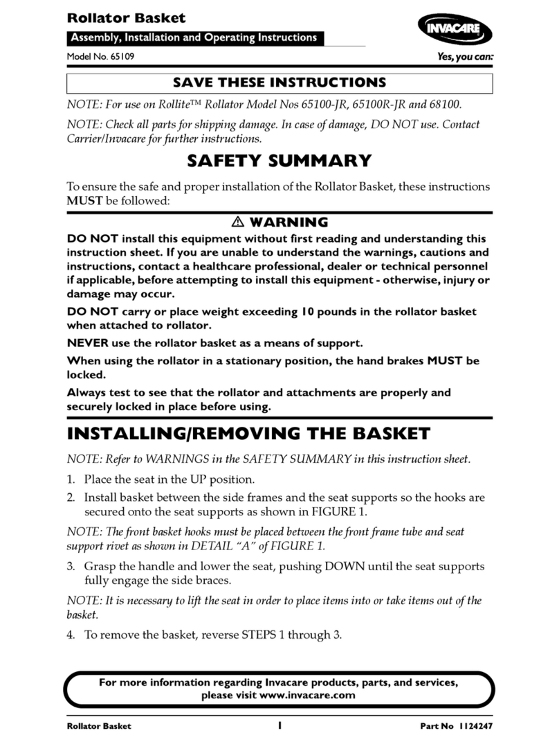 Invacare 65109 Assembly instructions