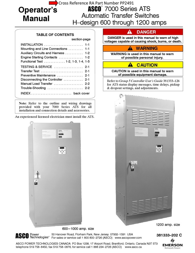 Emerson ASCO 7000 Series Operator's manual