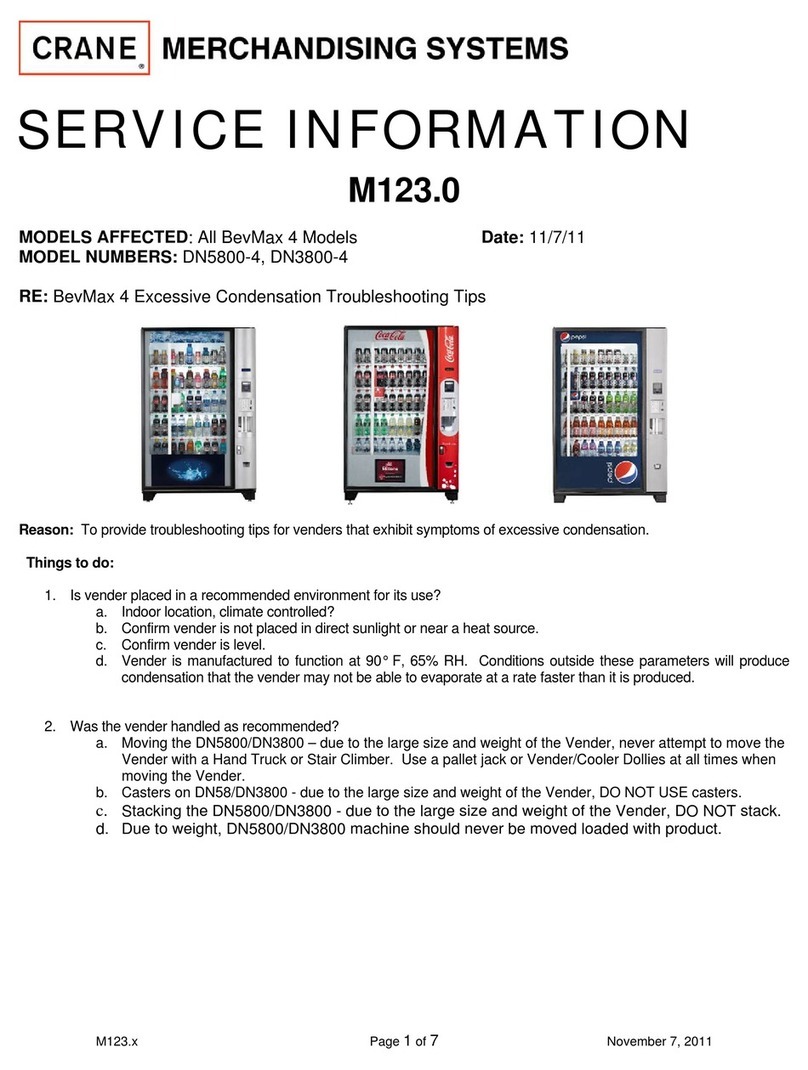 Crane Merchandising Systems BevMAX 4 Series Service information