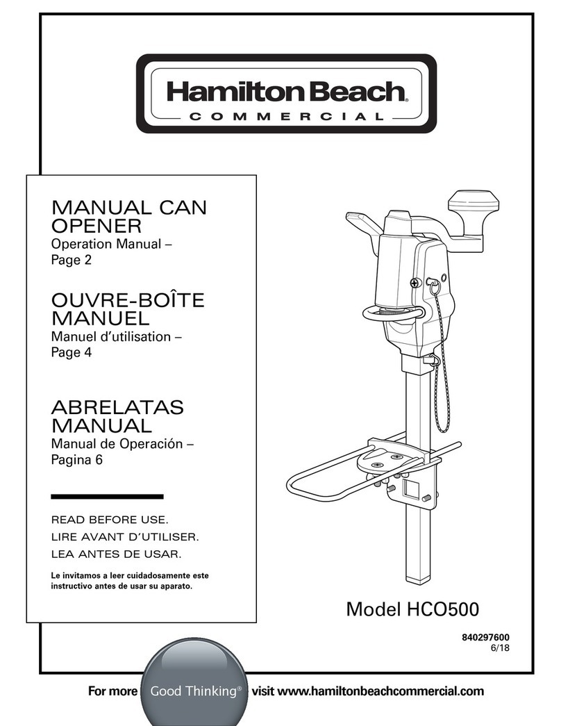 Hamilton Beach HCO500 Operation manual