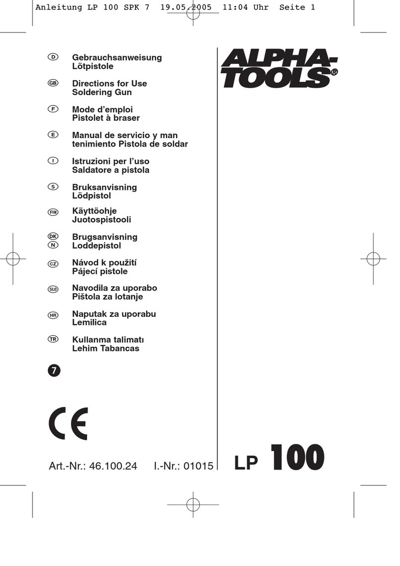 Alpha tools LP 100 Directions for use