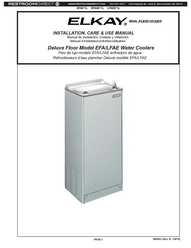 Elkay EFA8 1L Series Installation, care & use manual Elkay EFA8 1L Series Installation, care & use manual