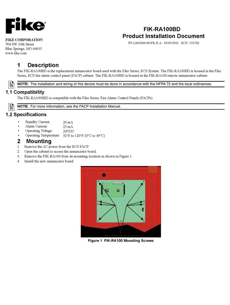 Fike FIK-RA100BD Product installation document