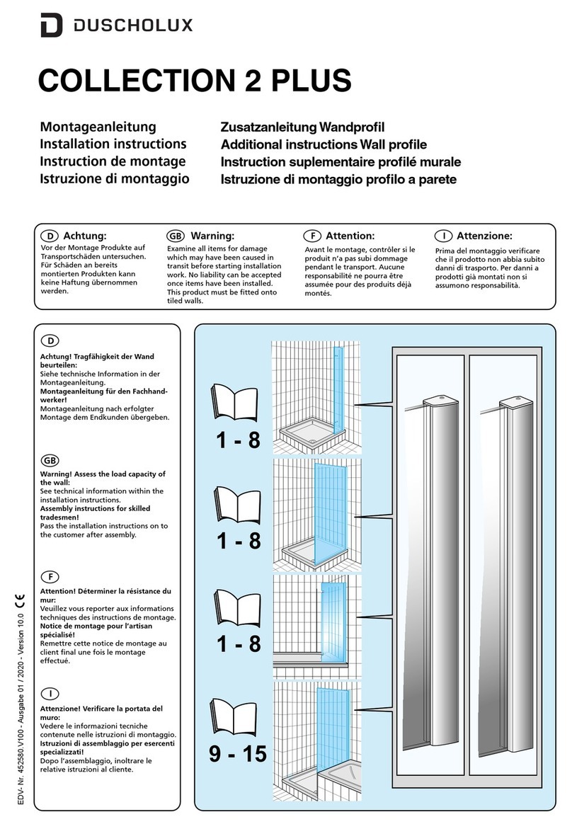 Duscholux COLLECTION 2 PLUS installation instructions