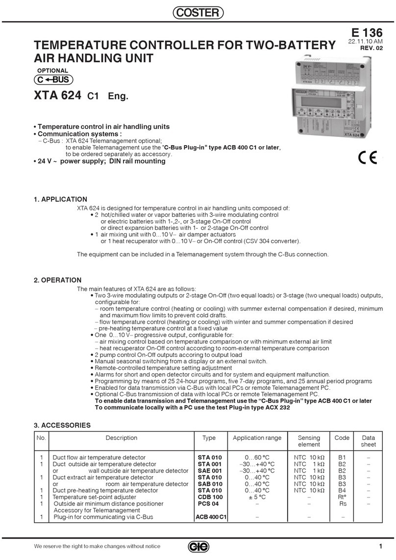 Coster XTA 624 User manual