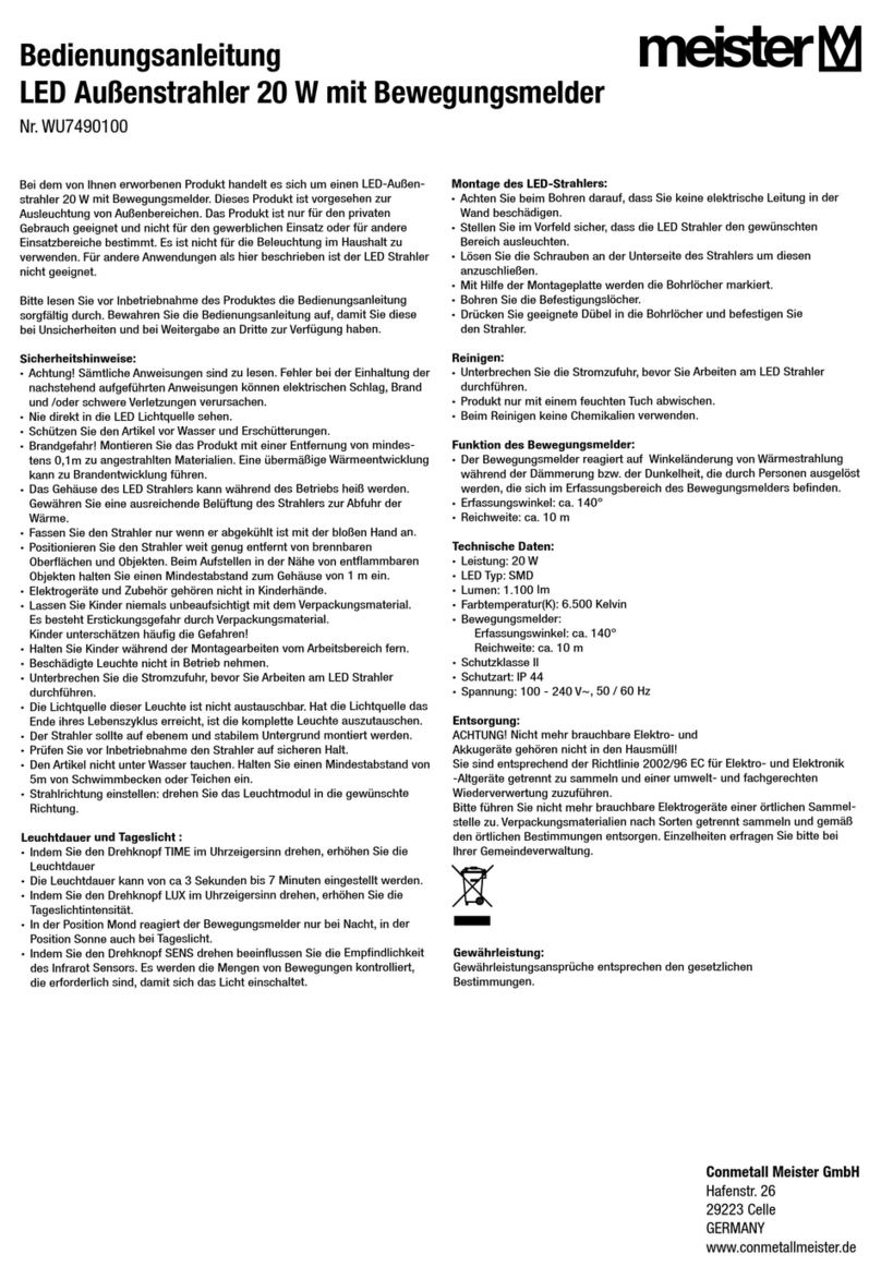 Meister WU7490100 operating instructions
