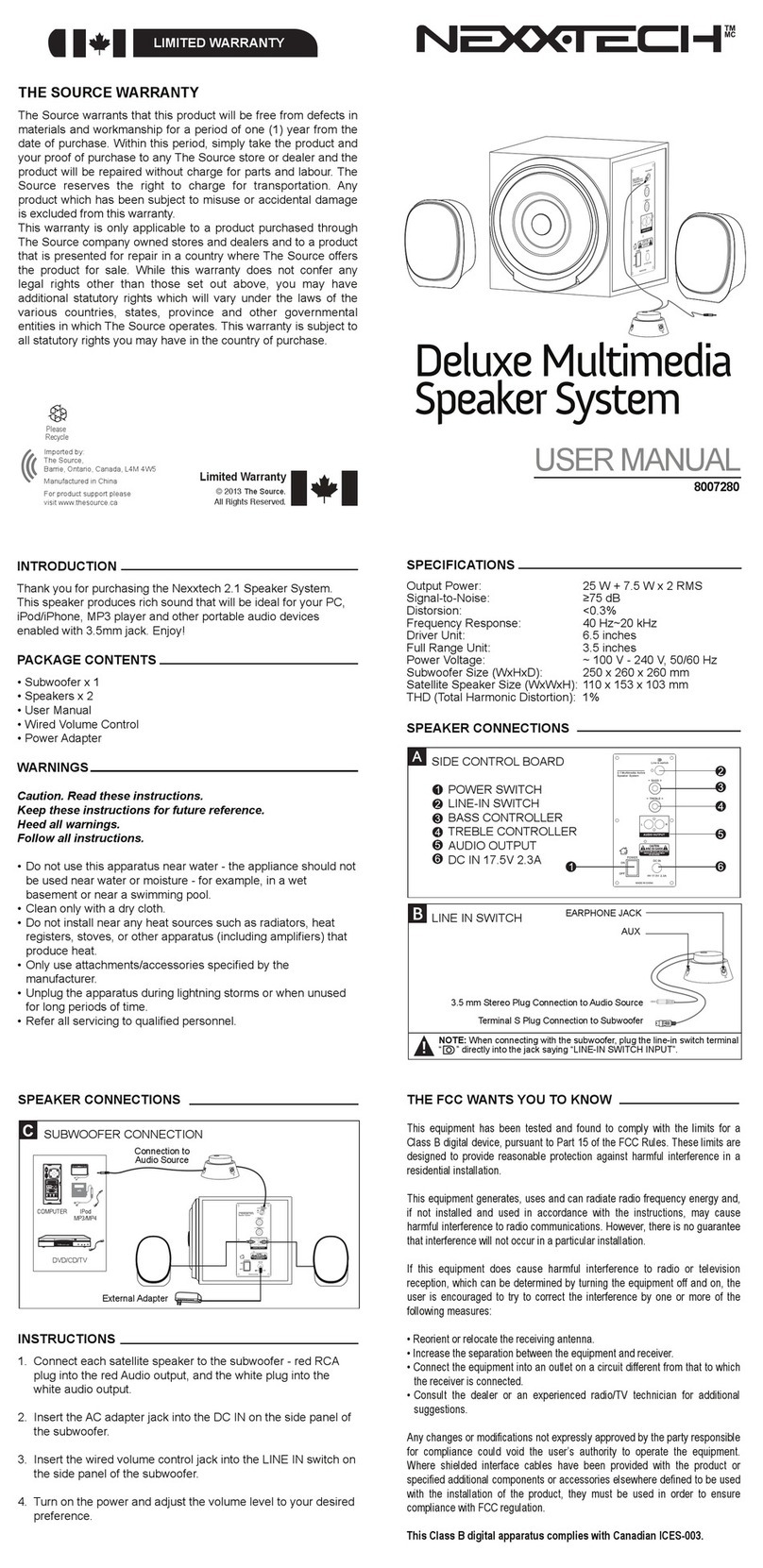 NexxTech 8007280 user manual