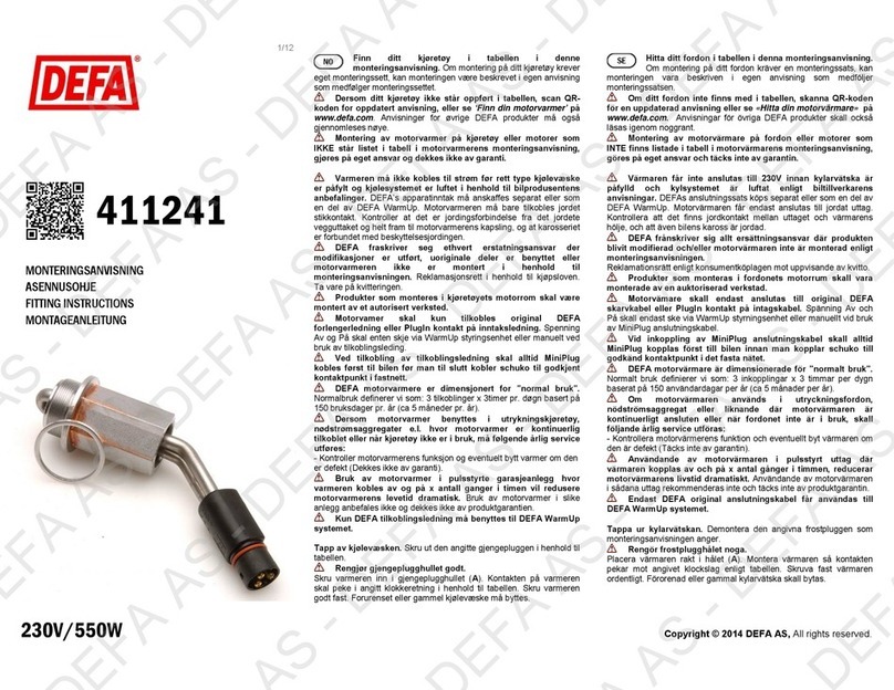 DEFA 411241 Fitting instructions