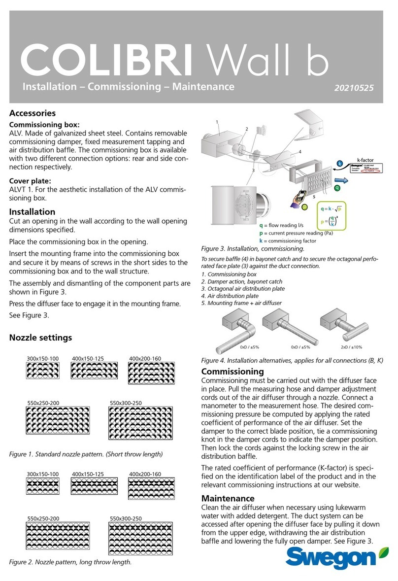 Swegon COLIBRI Wall b Installation, commissioning maintenance