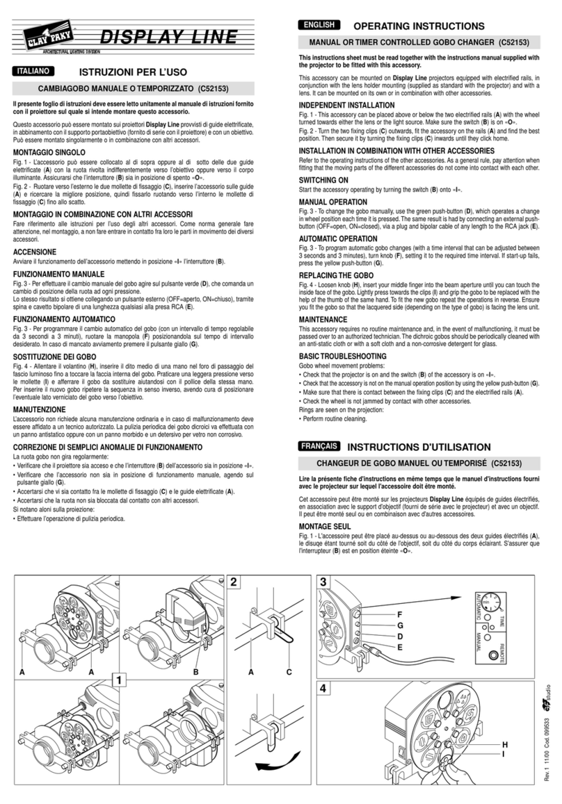 Claypaky C52153 operating instructions